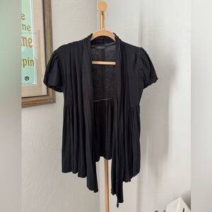 Strawberry Black Lightweight Open Cardigan Peplum Back Size Medium